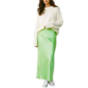 Anthropologie Tilda Maxi Slip Skirt Mint